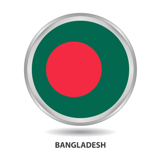 Insignia de la bandera de Bangladesh, icono, botón, serie de vectores