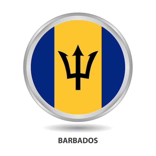 Insignia de la bandera de Barbados, icono, botón, serie de vectores