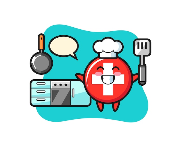 Insignia de la bandera de Suiza, diseño de estilo lindo para camiseta, pegatina, elemento de logotipo