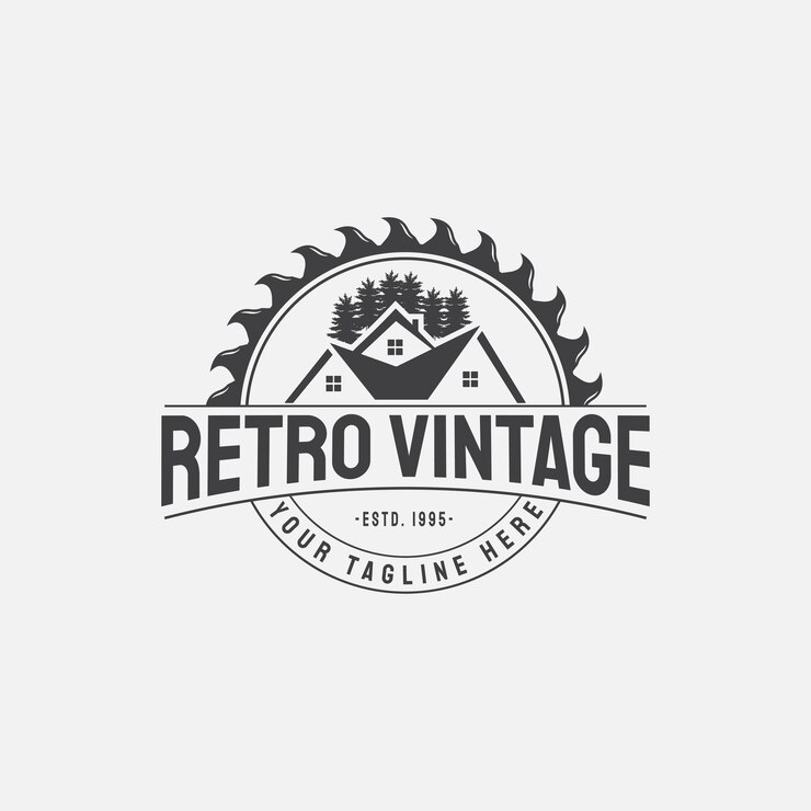Insignia de bienes raíces retro vintage logo