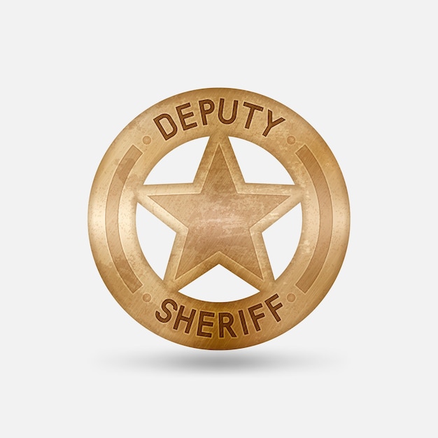 Insignia de bronce de época Estrella del alguacil adjunto