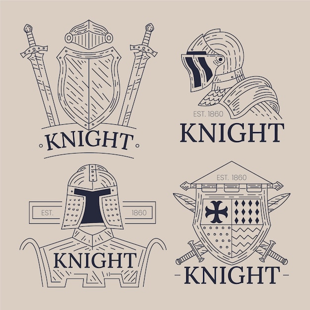 Insignia de caballero medieval dibujada a mano