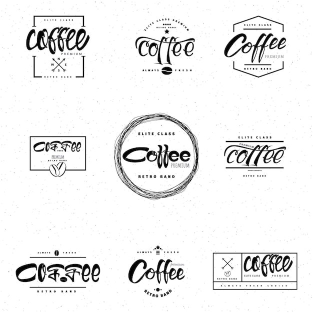 La insignia de café está hecha con la ayuda de letras y caligrafía.