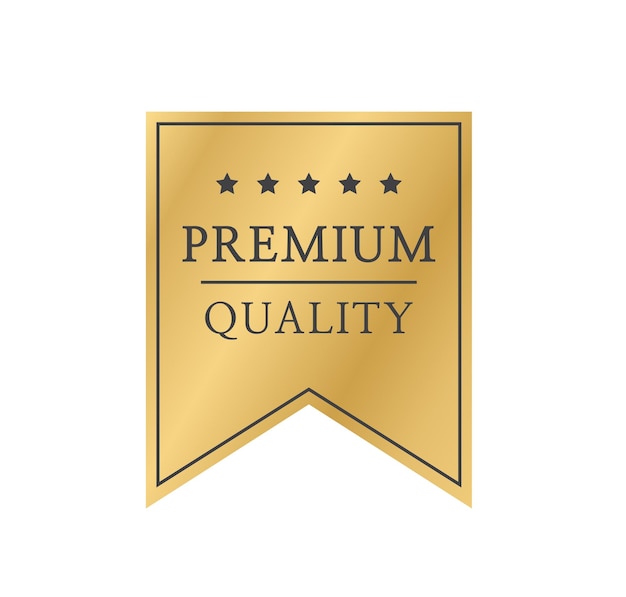 Insignia de calidad premium Insignia del certificado premium Setiqueta de sello de etiqueta dorada