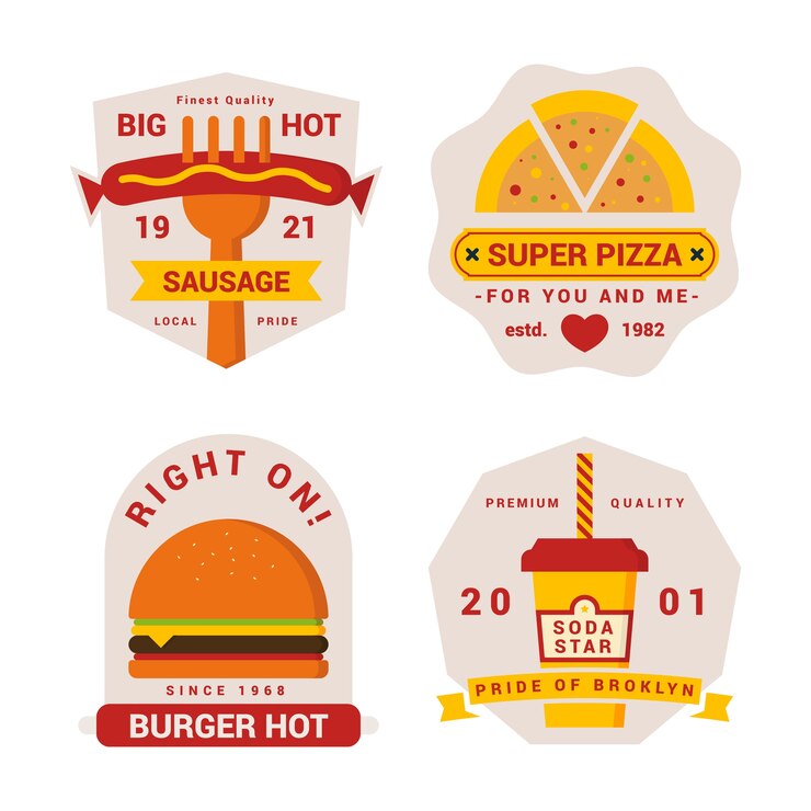Vector insignia de calidad superior fastfood