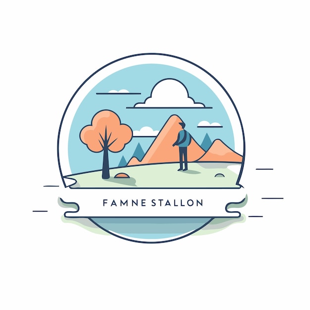 Vector insignia de campamento en estilo plano ilustración vectorial elemento de diseño