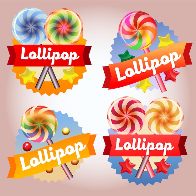 Vector insignia de caramelo lollipop