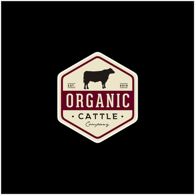 Insignia de carne de res angus de ganado vintage