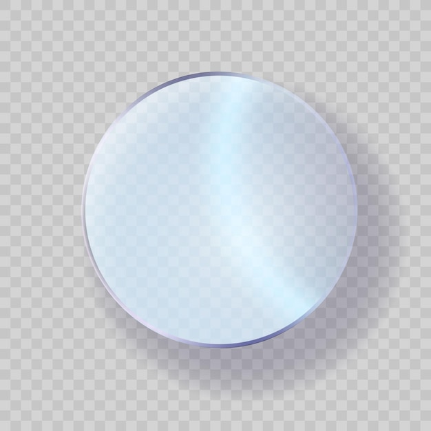Vector insignia de círculo de acrílico o plástico de vidrio brillante