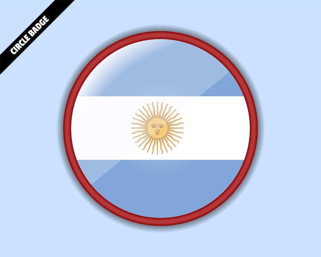 Insignia del círculo de la bandera de Argentina diseño vectorial signo redondeado con reflexión