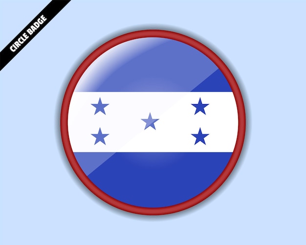 Insignia del círculo de la bandera de Honduras diseño vectorial signo redondeado con reflexión