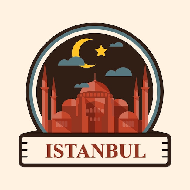 Vector insignia de la ciudad de estambul, turquía