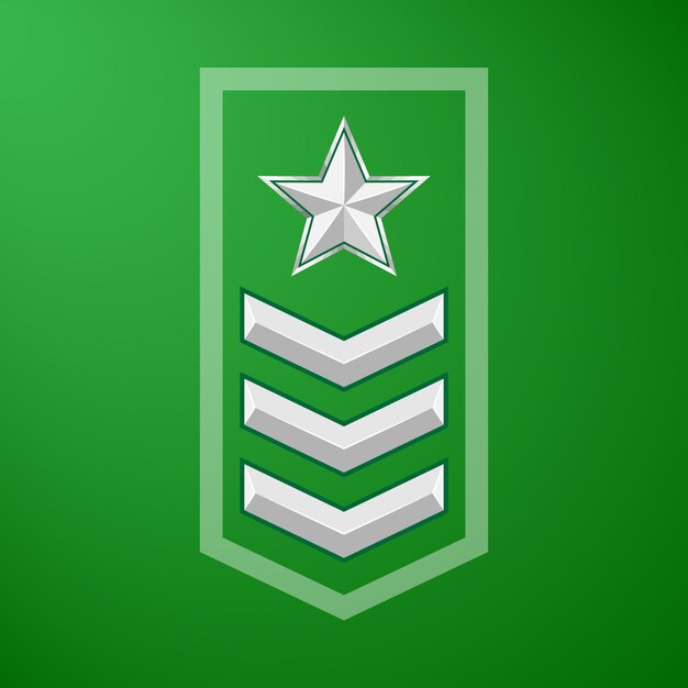 Insignia de clasificación de juegos militares con vector de insignia de estrella