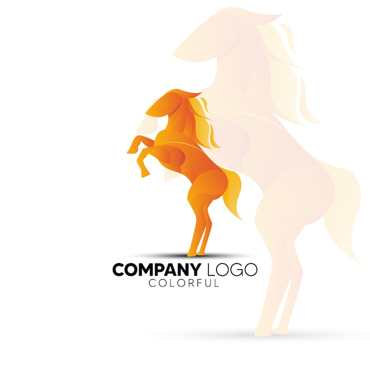 Vector insignia colorida del caballo