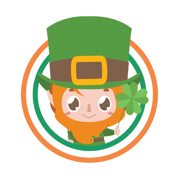 Insignia del día de san patricio con lindo duende