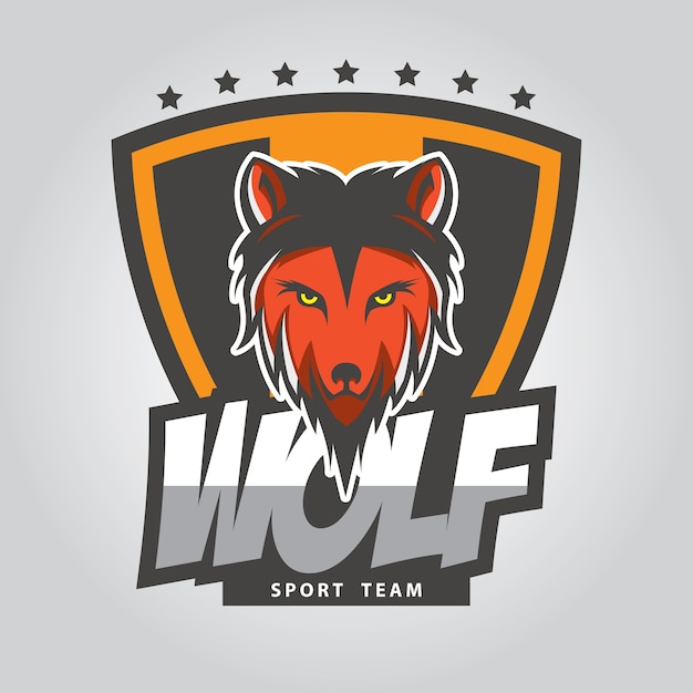 Vector insignia de diseño de lobo