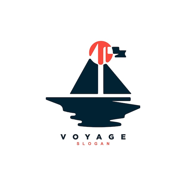 Vector insignia de diseño de logotipo náutico de barco de yate abstracto