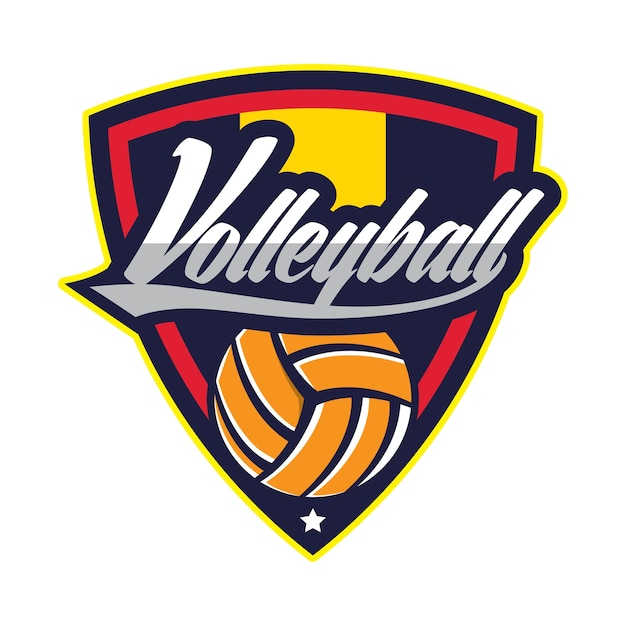 Insignia de diseño de voleibol, logotipo estadounidense