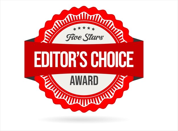 Insignia de elección de los editores sobre fondo blanco