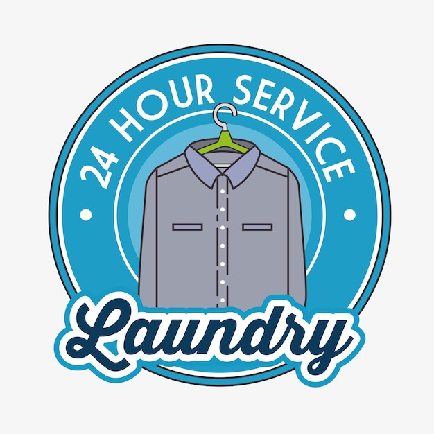 Insignia emblema del logo de lavandería