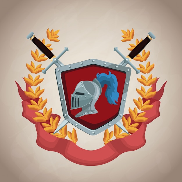 Vector insignia del emblema medieval