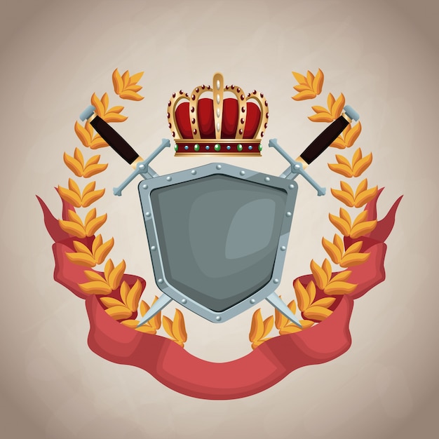 Vector insignia del emblema medieval