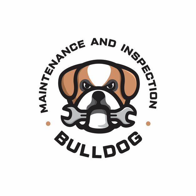 Insignia Emblema Perro Animal Bulldog Logo Diseño