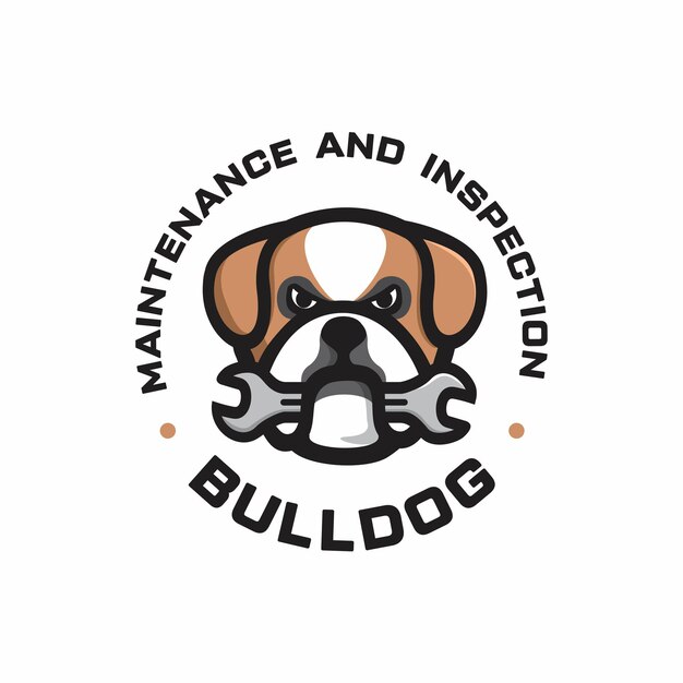 Vector insignia emblema perro animal bulldog logo diseño