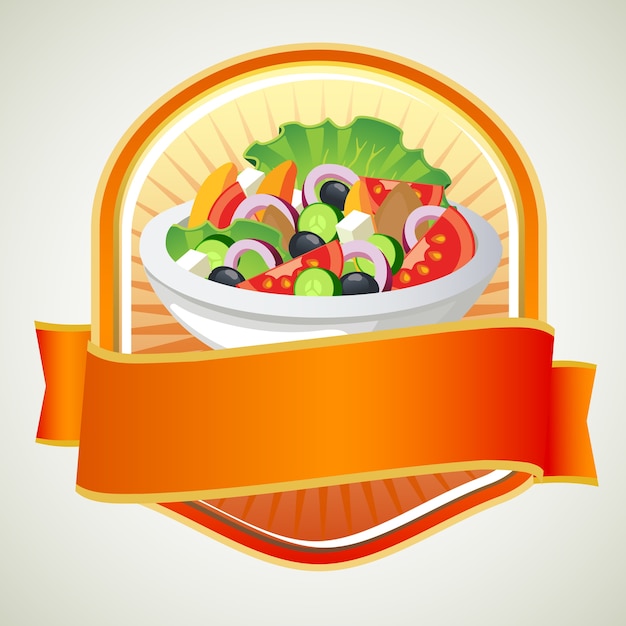 insignia de ensalada colorida
