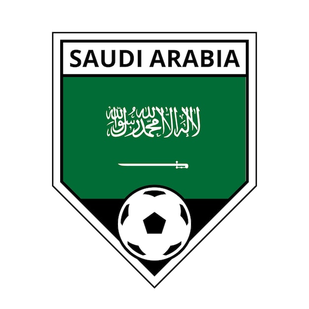 Insignia del equipo en ángulo de Arabia Saudita para el torneo de fútbol