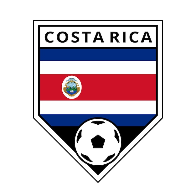 Insignia del equipo en ángulo de Costa Rica para el torneo de fútbol