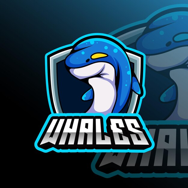 La insignia del equipo animal de las ballenas.