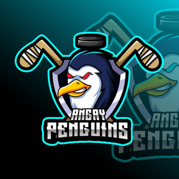 La insignia del equipo animal de hockey de los pingüinos.