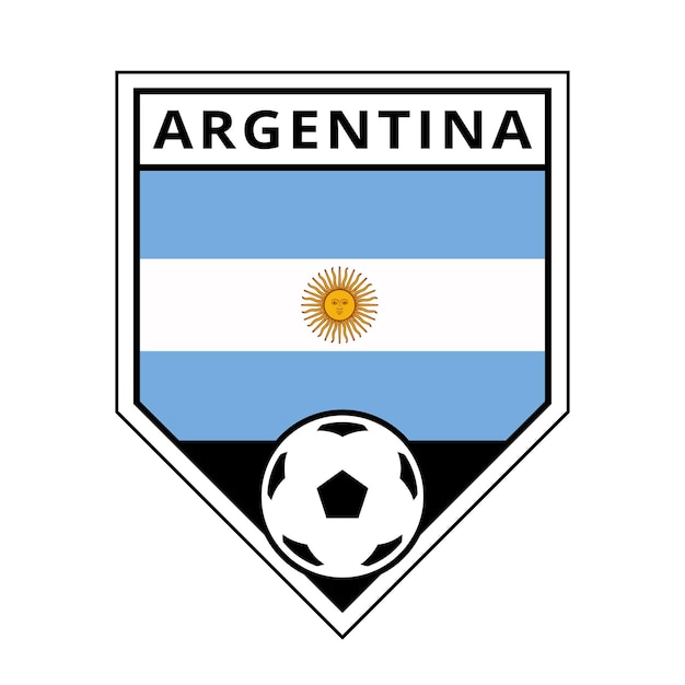 Insignia del equipo argentino en ángulo para el torneo de fútbol