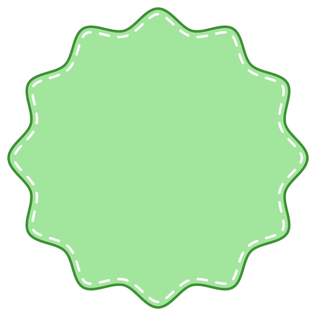 Insignia de estallido de estrellas verde vibrante con un borde discontinuo lúdico
