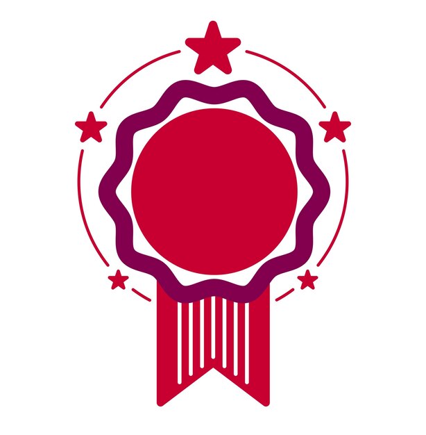 Insignia de estilo clásico vectorial en blanco aislada, pegatina de garantía genuina, emblema o logotipo simple geométrico, icono de forma redonda para proyecto de diseño o etiqueta de producto.