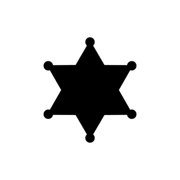 Insignia de estrella negra del sheriff Diseño de icono vectorial