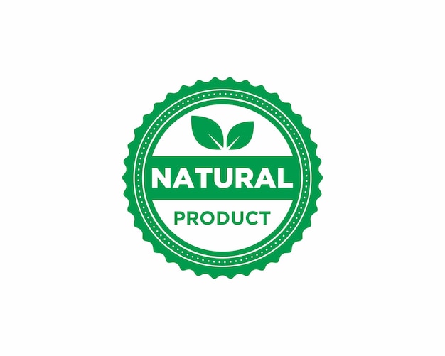 Insignia de la etiqueta engomada de la etiqueta del producto natural vector