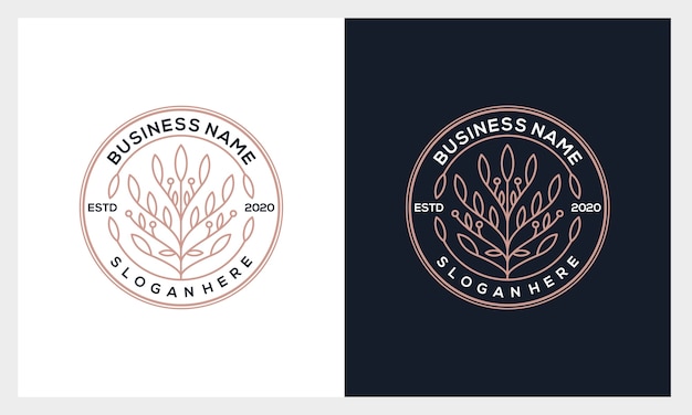 insignia flor logo, belleza de lujo, moda, salón, spa, plantilla de logotipo de yoga