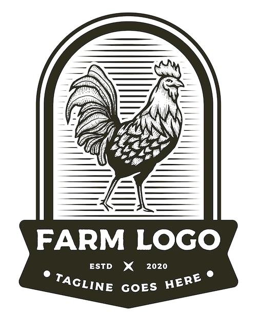 Insignia de la granja de gallo Logo