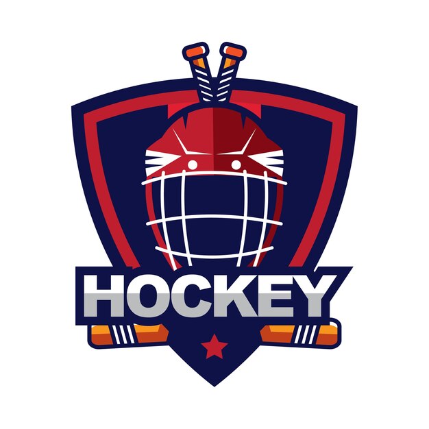 Insignia de hockey sobre hielo, logotipo, plantilla de torneo de equipo emblema