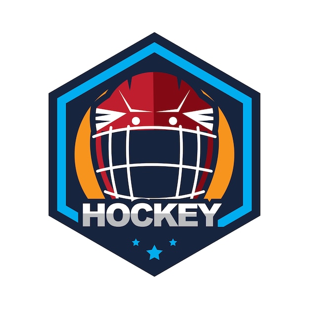 Vector insignia de hockey sobre hielo, logotipo, plantilla de torneo de equipo emblema