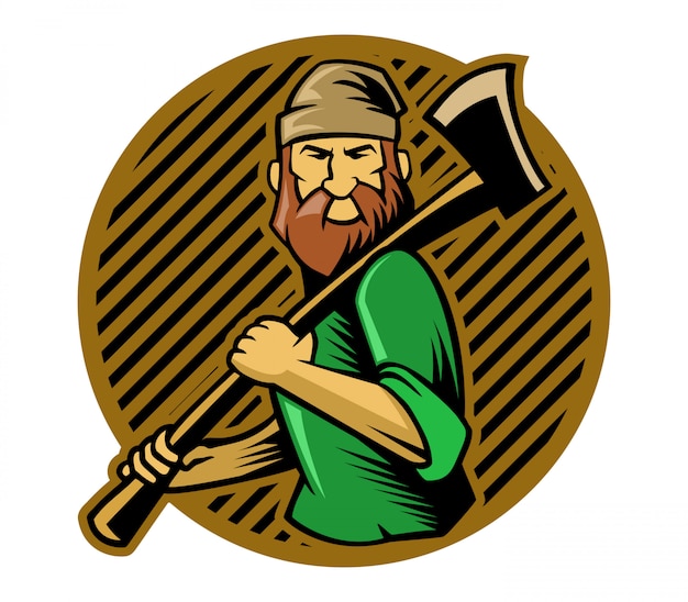 Insignia de leñador en círculo