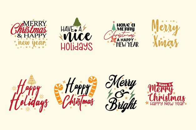 Insignia de letras de Navidad sobre fondo blanco.