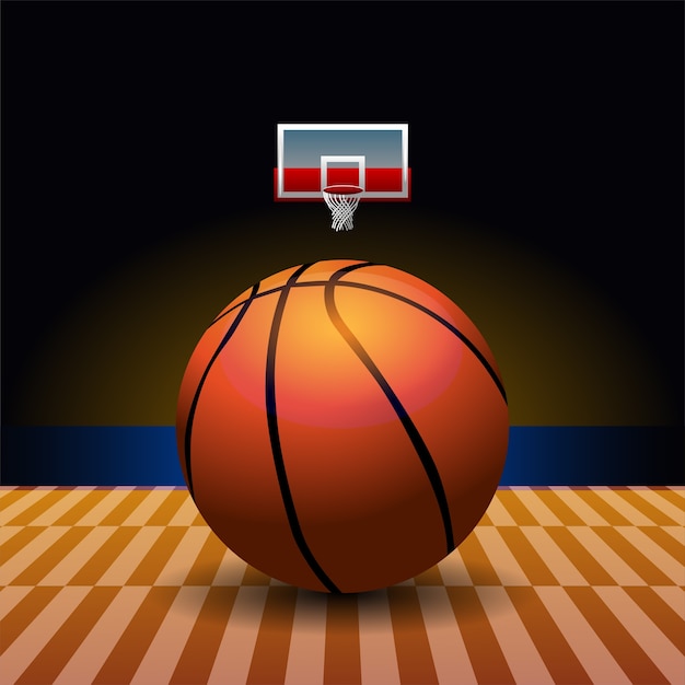 Insignia de logo de baloncesto con corte