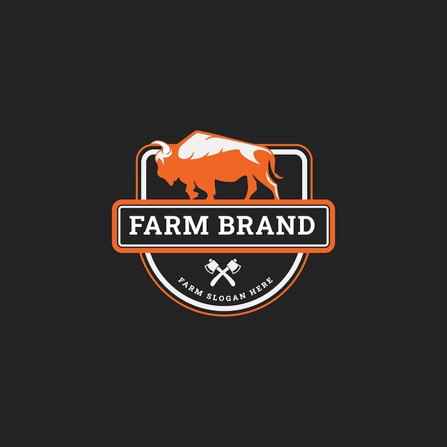 Vector insignia del logotipo de animales de granja concepto de ilustración vectorial