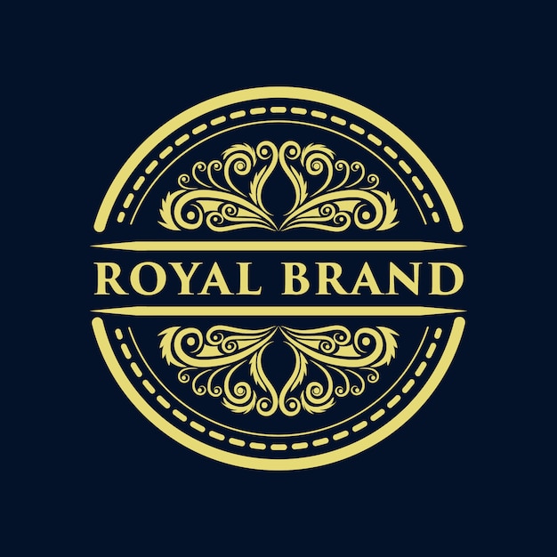 Insignia de logotipo antiguo de lujo royal vintage