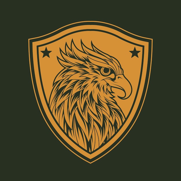 Vector insignia del logotipo de cabeza de águila