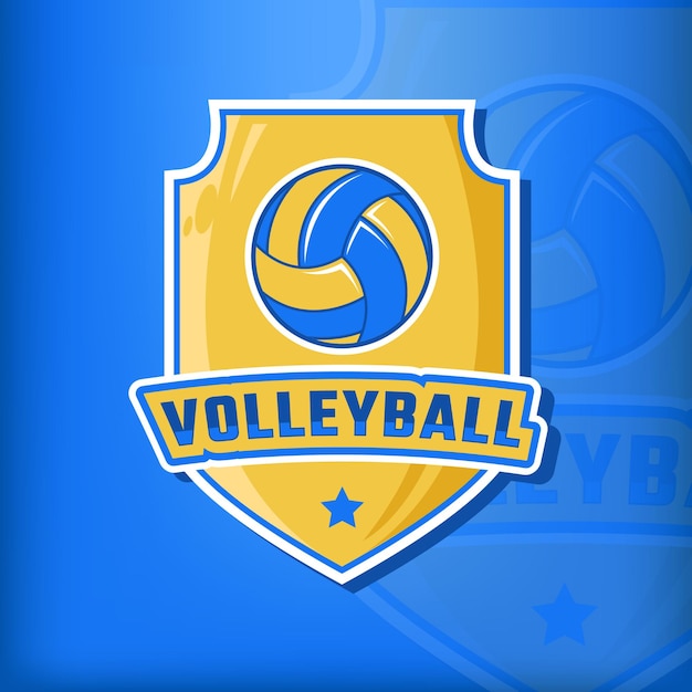 Insignia de logotipo deportivo para campeonato o club sobre fondo azul