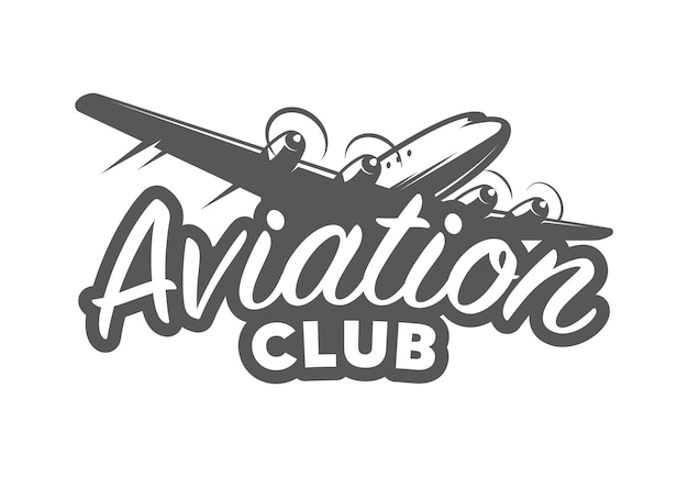 Vector insignia del logotipo de la etiqueta retro del club de aviación